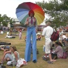 Umbrella man, Sidmouth, Devon