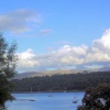 Menai Straight from running under the Menai Bridge, Isle of Anglesey, Wales