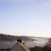 Early morning haze at Nailsworth in Gloucestershire