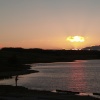 Fishing at the Derwent Reservoir at sunset