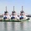 Tugboats moored off Canvey Island, Essex