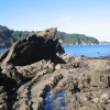 The tide is out at Combe Martin, Devon
