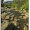 Ashness bridge overlooking Derwentwater in the Lake District.