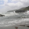 Rough sea at Lansallos Cove, Cornwall