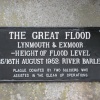 Flood Level Sign at Dulverton, Somerset