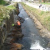 Working on the riverbed at Boscastle, Cornwall