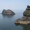 At the harbour entrance of Boscastle, Cornwall