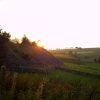 As sun sets over Hartington, Derbyshire
