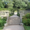 Steps up into garden at Tyntesfield, Wraxall, Somerset