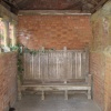 Interesting sitting area inside walled garden at Tyntesfield, Wraxall, Somerset