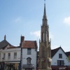 The central square in Glastonbury, Somerset