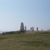 The marker on the cliff top, Portland Bill Lighthouse, Dorset