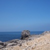 Quarried stone on the cliffs by Portland Bill Lighthouse, Dorset