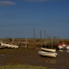 Seal trip boats at low tide Morston key, Norfolk