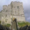 Steep steps lead up to the keep at Arundel Castle in West Sussex