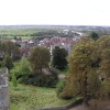 View of the town of Arundel and the river Arun beyond, from the top of the keep