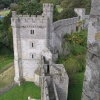 Part of the castle wall seen from the keep at Arundel Castle, West Sussex