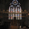 The altar and the stained glass in St. Wilfrid's Chapel
