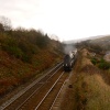 Steam Train going through Mossley, Greater Manchester