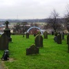 The view from the church down to the town.