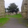 Elstow Church taken between the clock/bell tower and church itself.