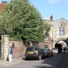 Inside the gates of Cathedral Close, Salisbury, WIltshire