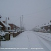 Snowy street in Mablethorpe, Lincolnshire