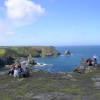Tourists on cliff
