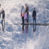 People on a jetty, Colwyn Bay, Conwy