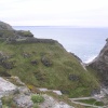 Tintagel Castle is partly on the Island, and partly on the mainland, with a huge drop between the two