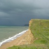 On the Coast Path Heading for West Bay, Dorset.