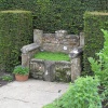 Camomile seat in the herb garden at Sissinghurst, Kent
