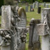 Pair of Art Nouveau headstones, Winslow churchyard, Bucks