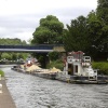 Workboat and barges entering Sprotbrough lock