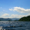 Looking south along Derwentwater from pleasure boat.