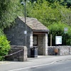 The bus shelter for the Bakewell service