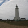 Hurst Lighthouse on a grey day