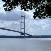 The Humber bridge as seen from the entrance to the park