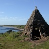 Reconstructed stone age hut