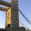 One of Tower Bridge's two towers from almost underneath
