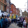 The parade marches to the town hall