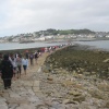 Crossing the causeway