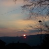 The sun goes down