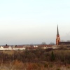 All Saints Church and Woodlands village from Brodsworth Community Woodland