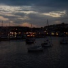Brixham harbour at dusk.