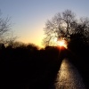 Footpath to a perfect sunset at Attenborough