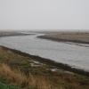 The River Glaven in a blizzard