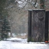 Sculpture with a wreath