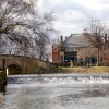 Abbey park showing the weir and shop