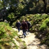 The dry river bed.